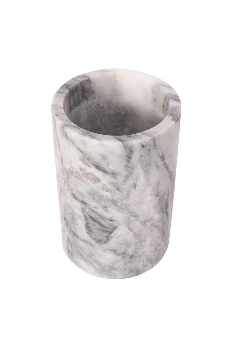 Artifacts Trading Company Marble Cylinder Wine Cooler, Alternate, color, White Matte