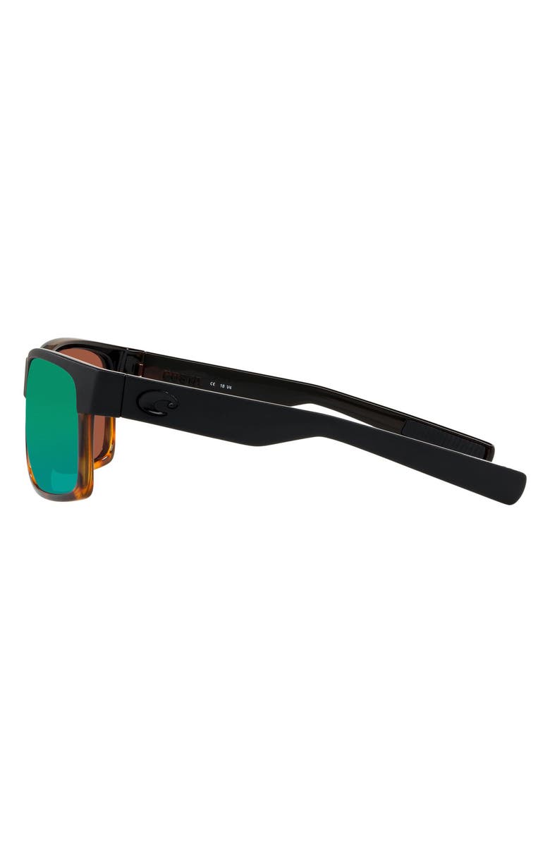 Costa Del Mar 63mm Oversize Polarized Rectangular Sunglasses, Alternate, color, Black Flow