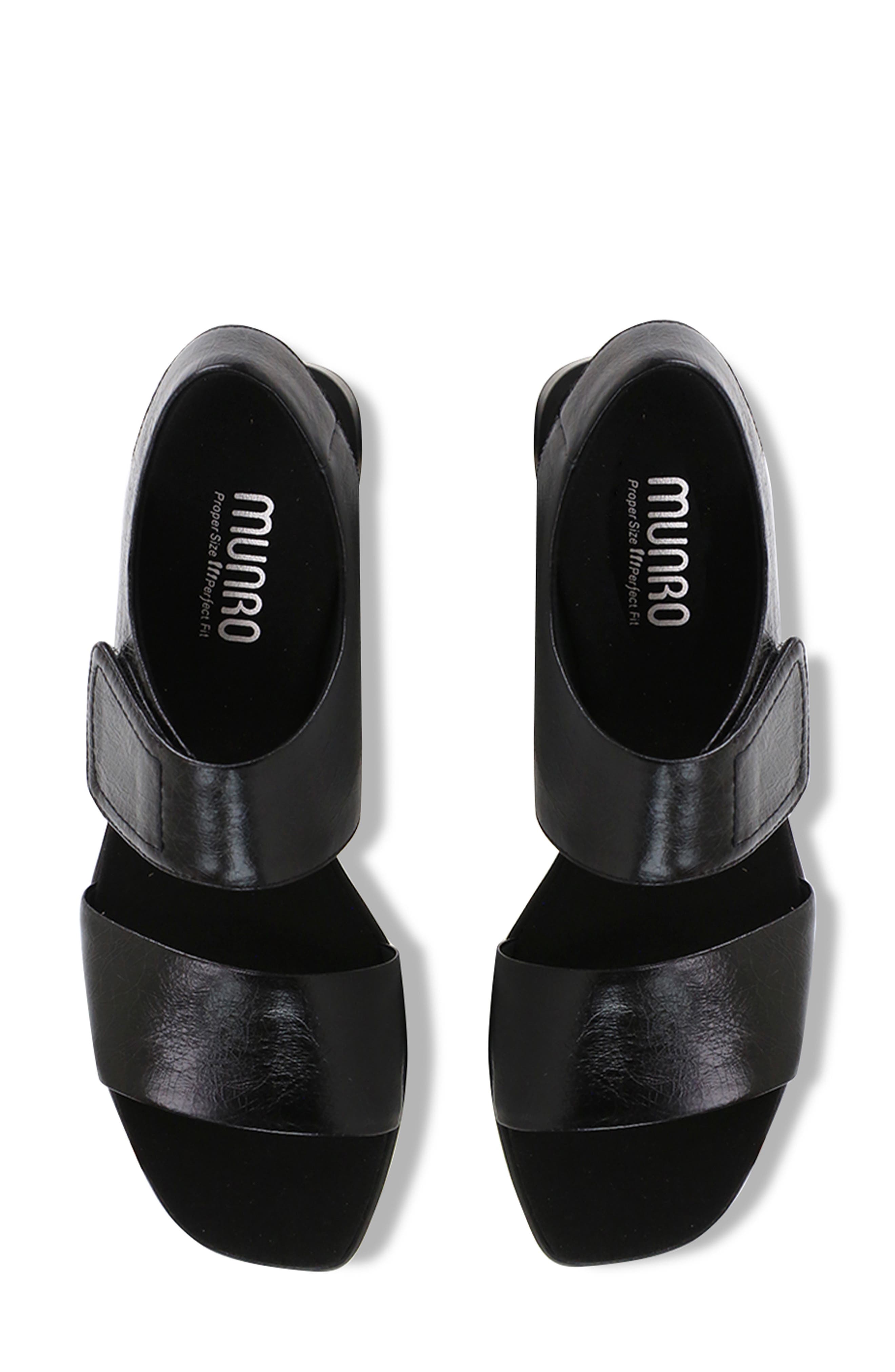 Munro Nissa Ankle Strap Sandal, Alternate, color, Black Calf Leather