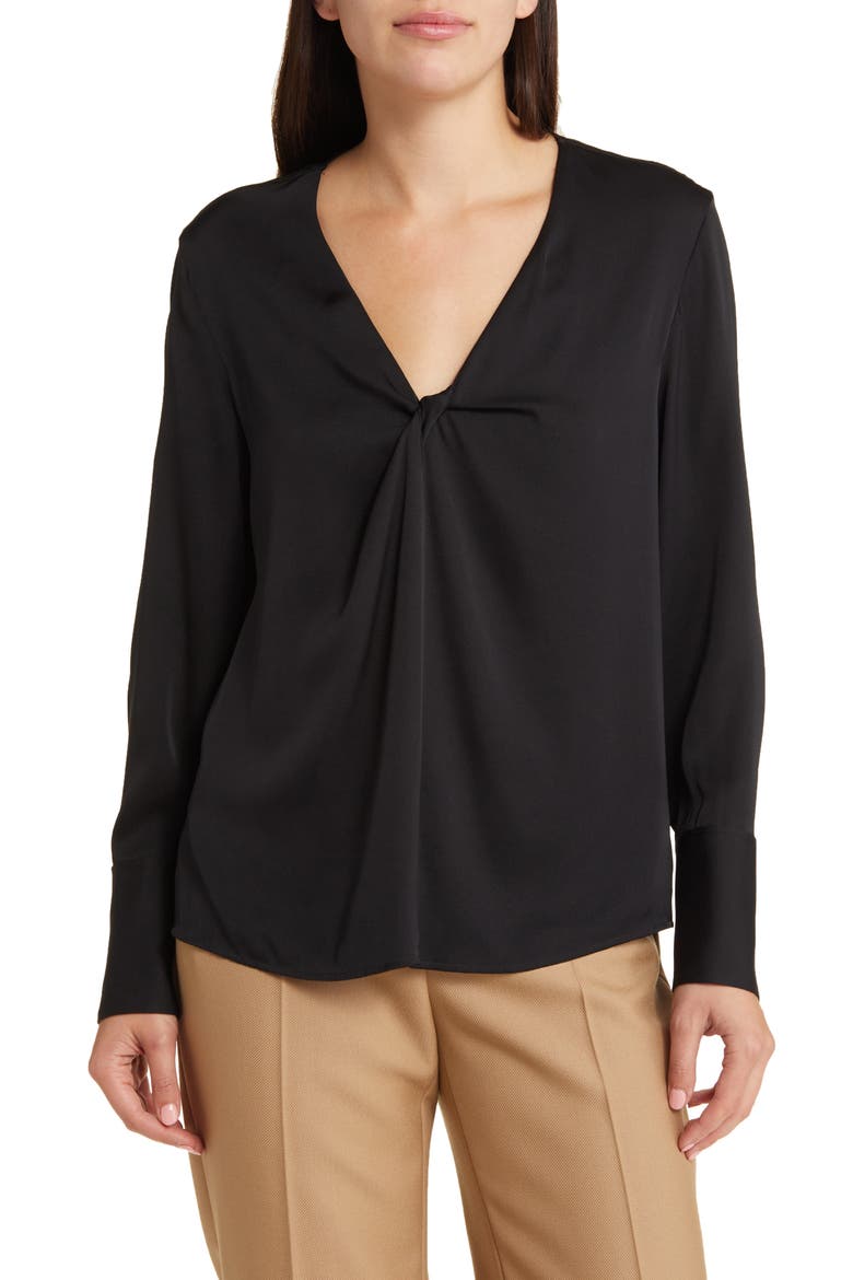 Bidinta V-Neck Top, Alternate, color, BLACK