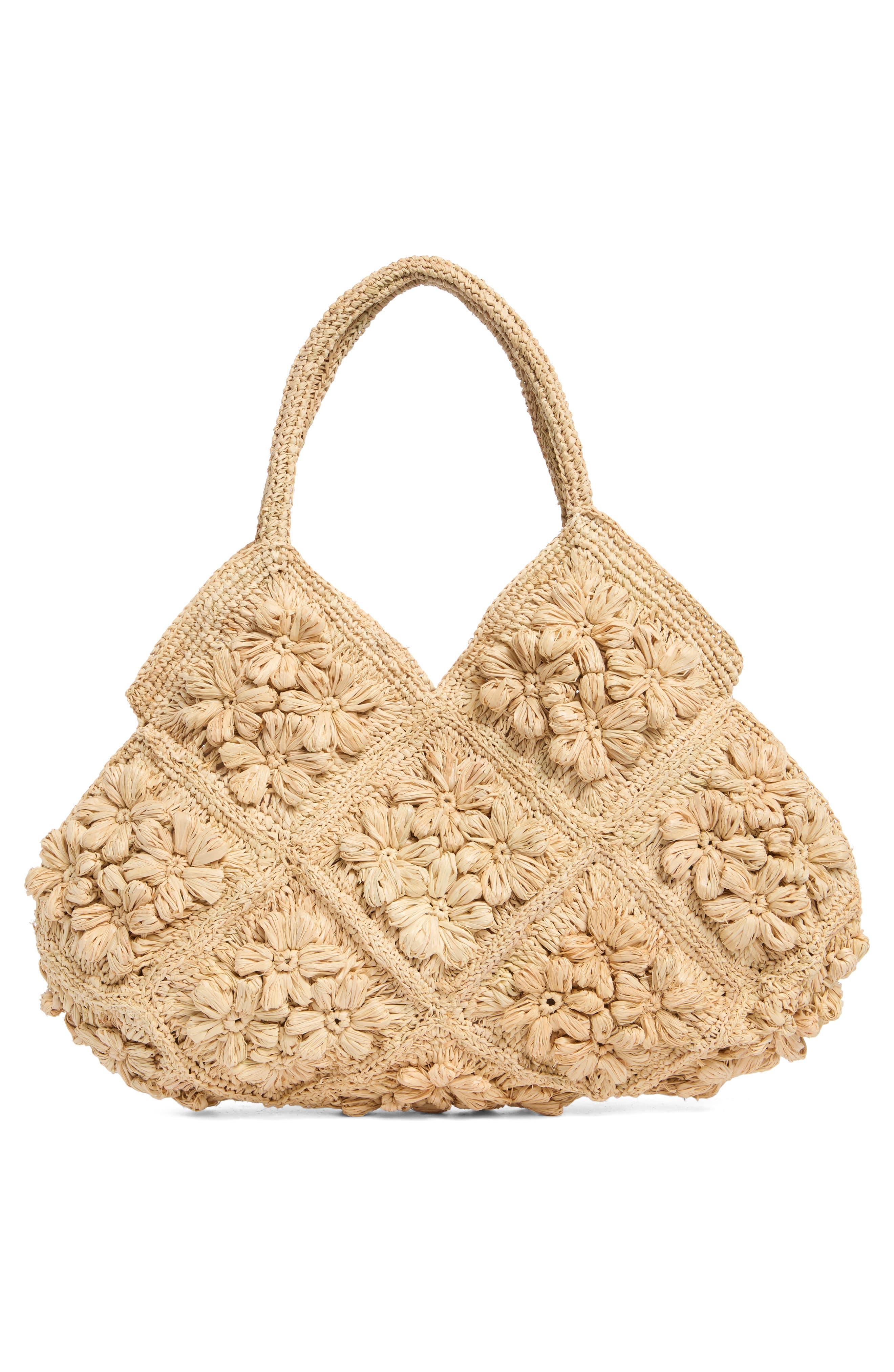 URBAN EXPRESSIONS HANDBAGS Straw Hobo Bag, Alternate, color, Natural