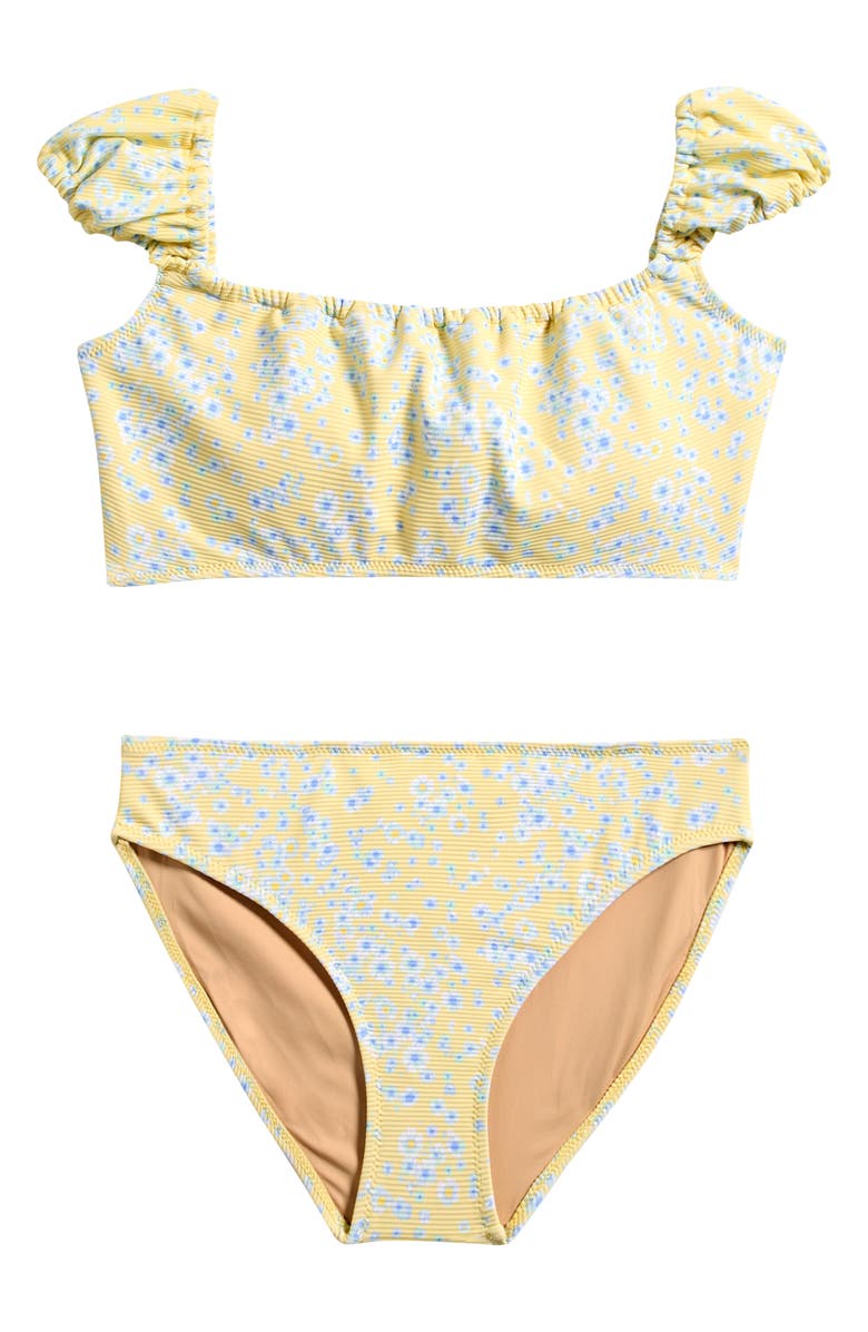Shade Critters Kids' Butter Blooms Two-Piece Swimsuit, Main, color, Yellow