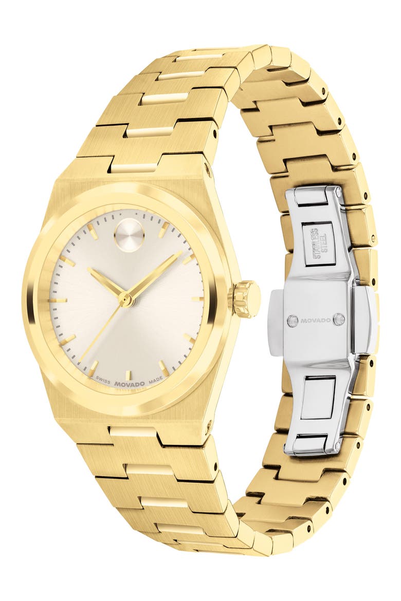 Mini Bold Quest Bracelet Watch, 28mm, Alternate, color, GOLD DIAL