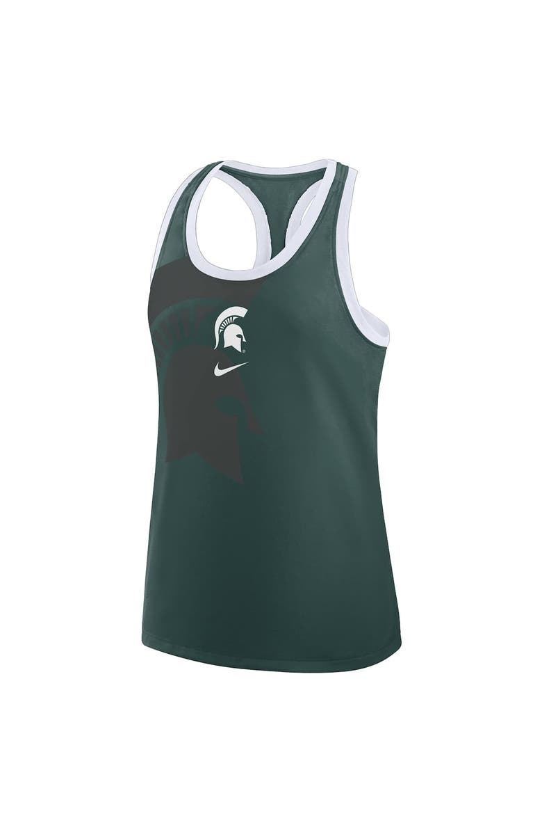 Nike Women's Nike Green Michigan State Spartans Primetime Tri-Blend Racerback Tank Top, Alternate, color, Green
