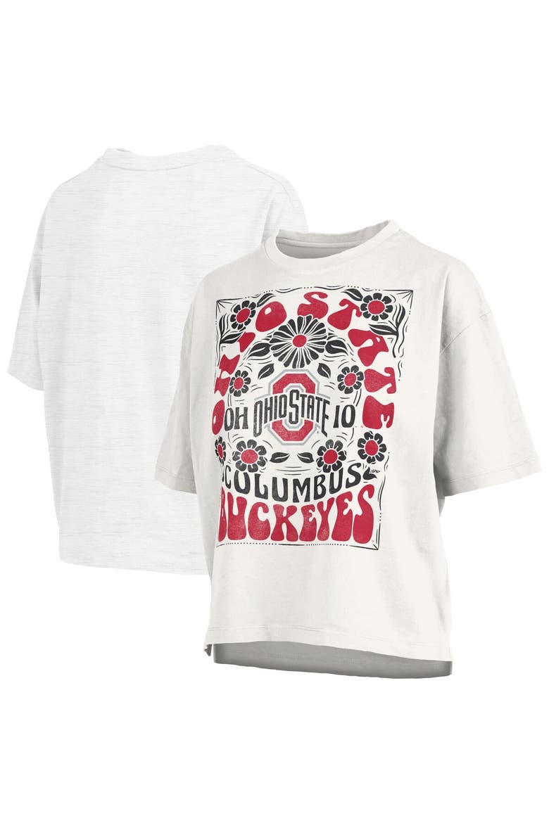 Women's Pressbox White Ohio State Buckeyes Harmony Oversized T-Shirt, Alternate, color, White