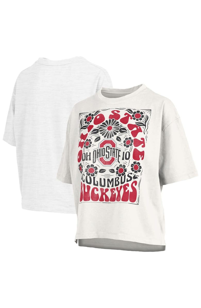 PRESSBOX Women's Pressbox White Ohio State Buckeyes Harmony Oversized T-Shirt, Alternate, color, White
