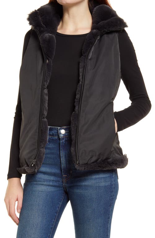 Via Spiga Chevron Faux Fur Reversible Vest In Multi