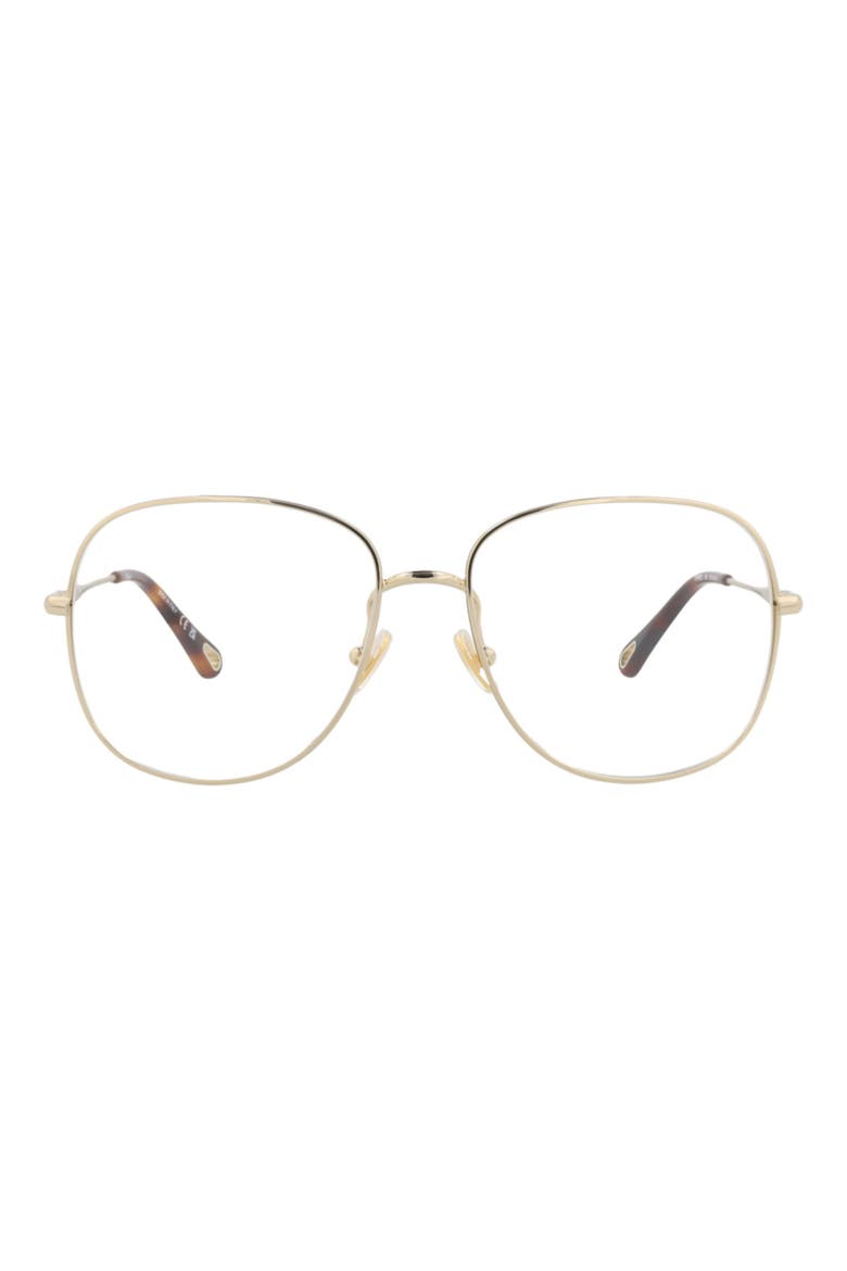 57mm Aviator Optical Glasses, Main, color, GOLD GOLD TRANSPARENT
