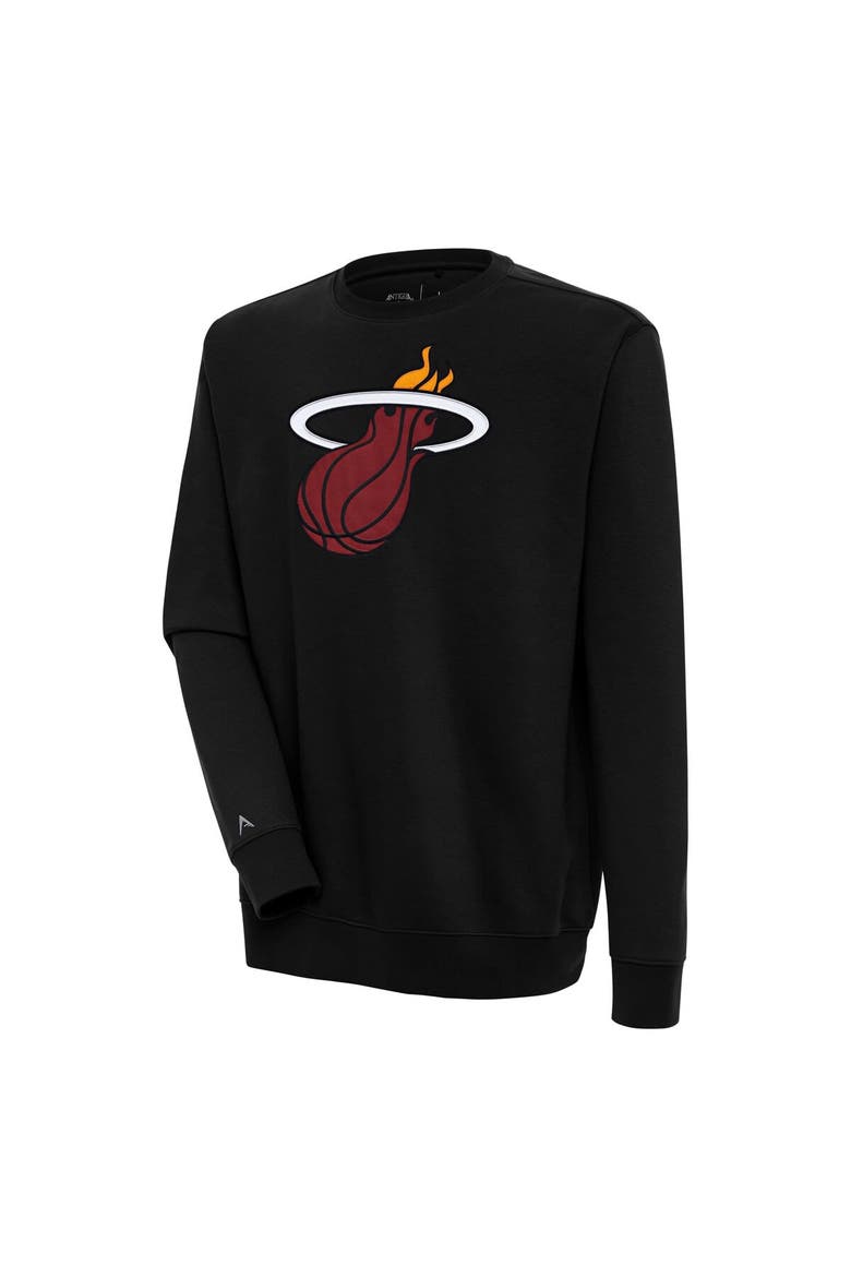 Men's Antigua  Black Miami Heat Victory Pullover Sweatshirt, Main, color, Black