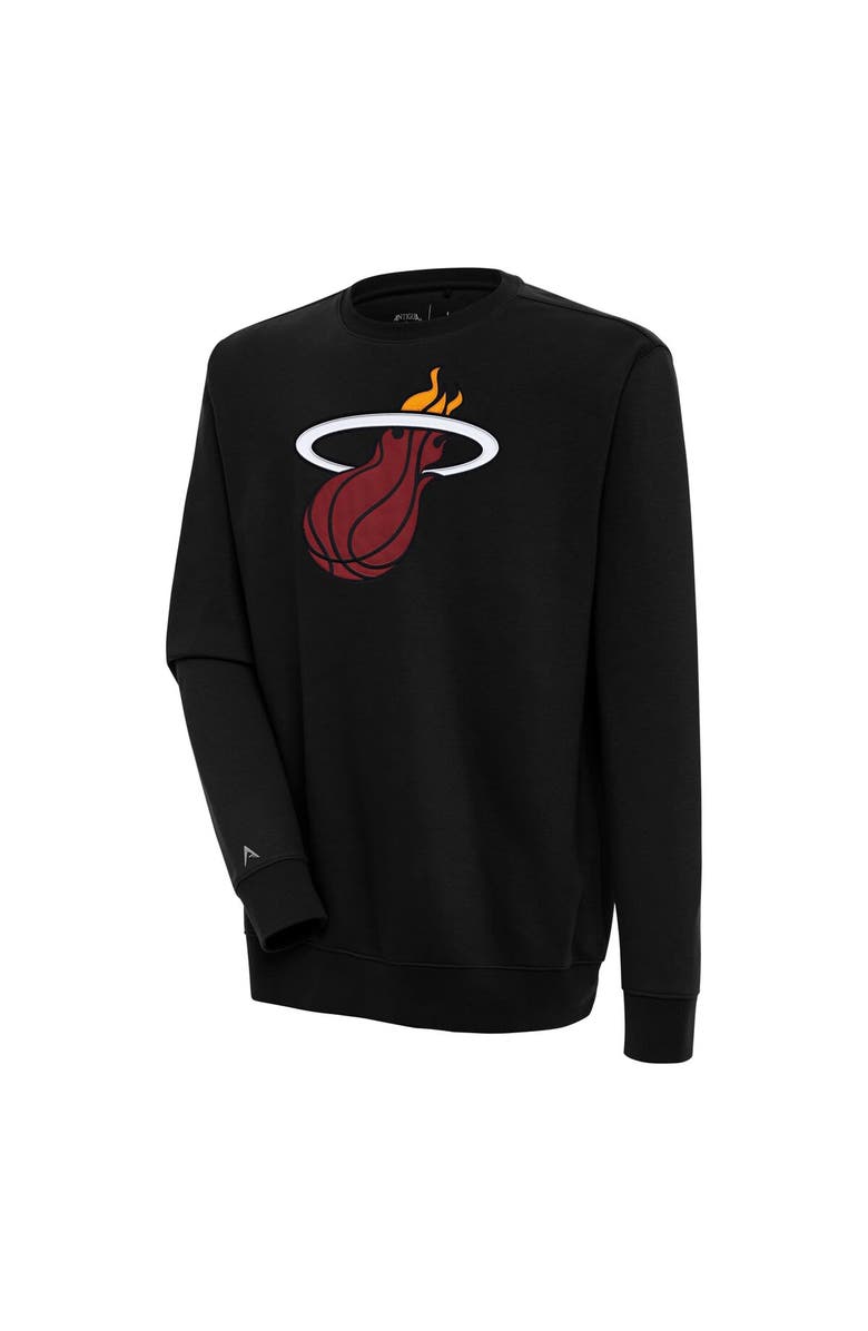 ANTIGUA Men's Antigua Black Miami Heat Victory Pullover Sweatshirt, Main, color, Black