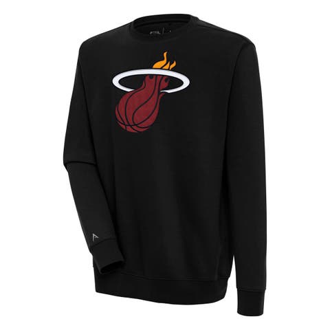 Men's Antigua  Black Miami Heat Victory Pullover Sweatshirt