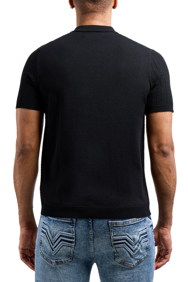 Johnny Collar Knit Polo, Alternate, color, BLACK