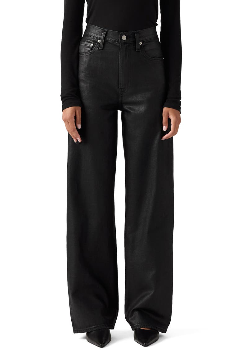 Ribcage Coated High Waist Wide Leg Jeans, Main, color, PRIZE FIGHTER PSK