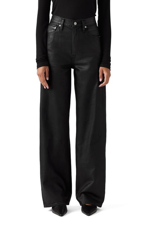Levi's Ribcage Coated High Waist Wide Leg Jeans In Black