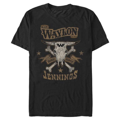 Men's Waylon Jennings Drinkin Dreamin Logo  Graphic T-Shirt