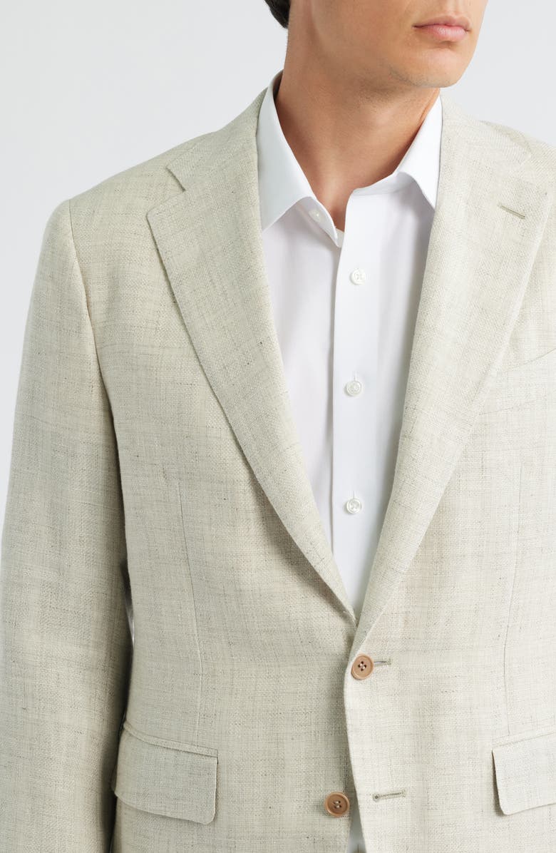 Canali Capri Trim Fit Tan Linen & Wool Mélange Sport Coat, Alternate, color, Light Beige