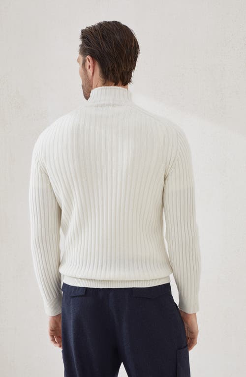 Brunello Cucinelli Men Cashmere Turtle Neck Jumper In White