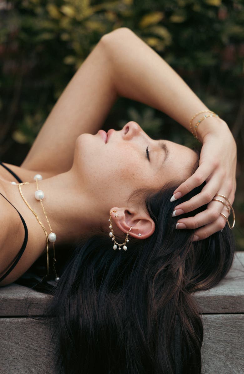 ALBISIA Ariel Ear Cuff, Alternate, color, 14K Gold Filled/ Pearl