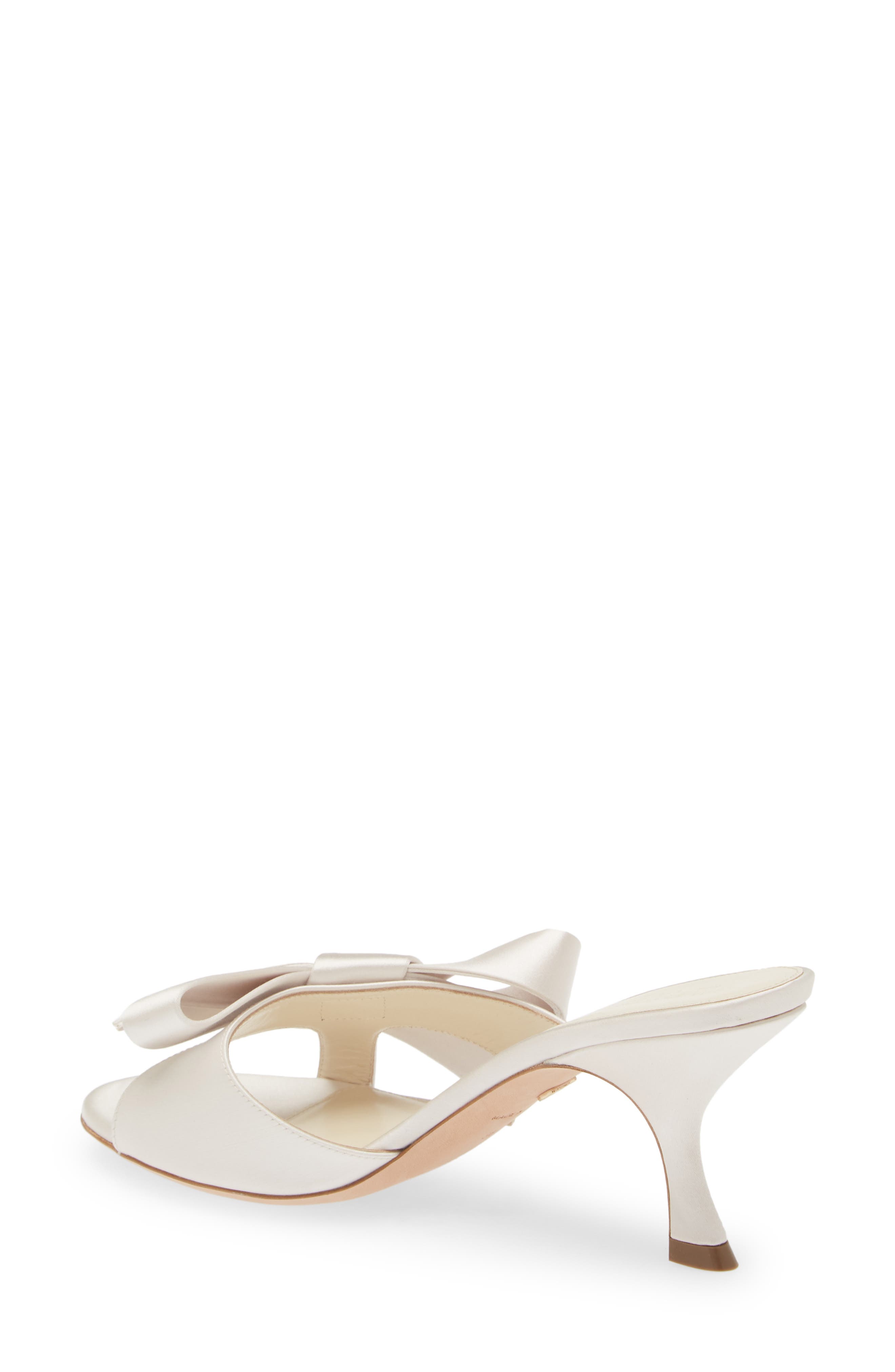 Giambattista Valli Bow Satin Sandal, Alternate, color, Ivory