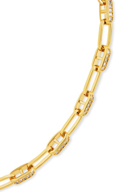 Sterling Forever Fiona Cubic Zirconia Statement Chain Bracelet In Gold