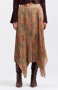 Avec Les Filles Pleated Handkerchief Hem Maxi Skirt