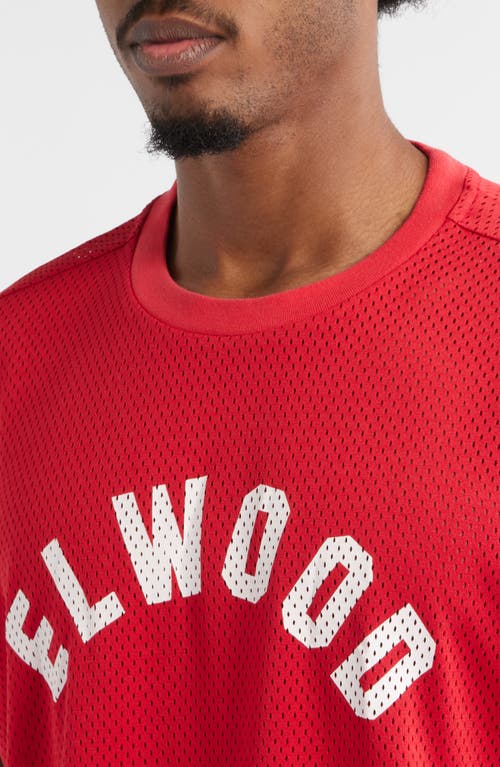 Elwood Logo Mesh Graphic T-shirt In Red