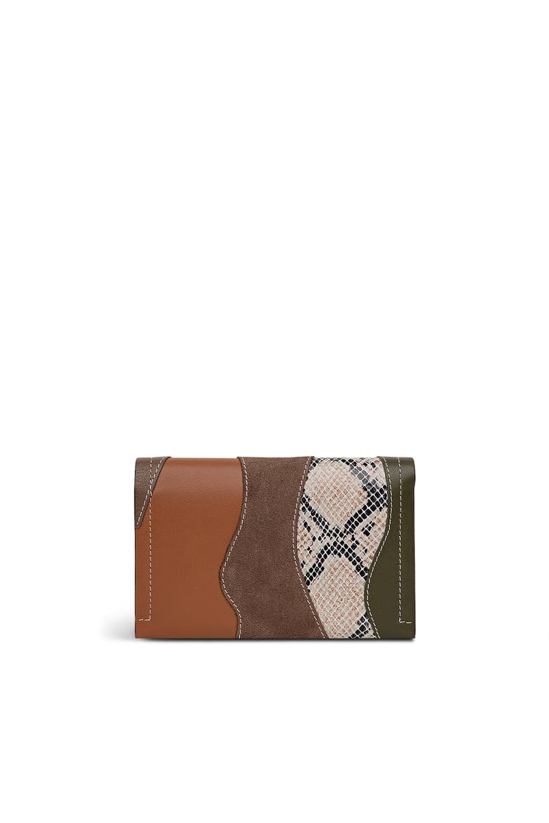 Oak Street - Patchwork Medium Flapover Wallet, Alternate, color, Coffee