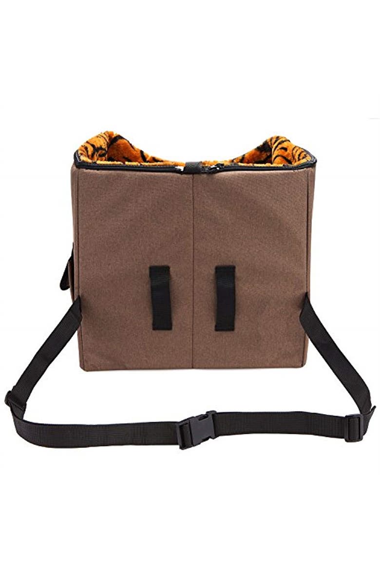 Dog Booster Car Seat with Adjustable Straps and Washable Lining, Alternate, color, Brown