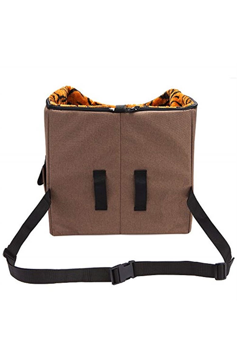 Arf Pets Dog Booster Car Seat with Adjustable Straps and Washable Lining, Alternate, color, Brown