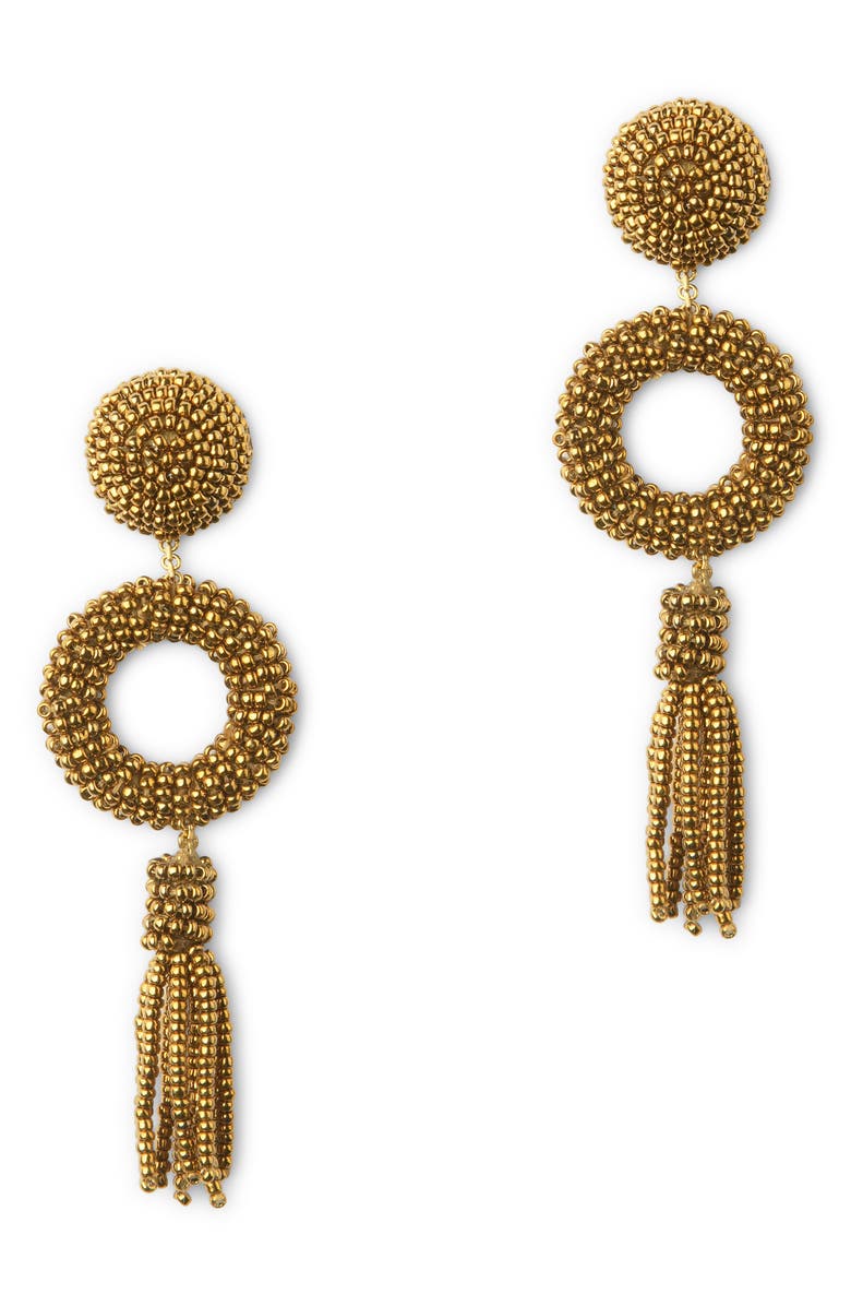 Deepa Gurnani Oliver Beaded Drop Earrings, Main, color, Antique Gold