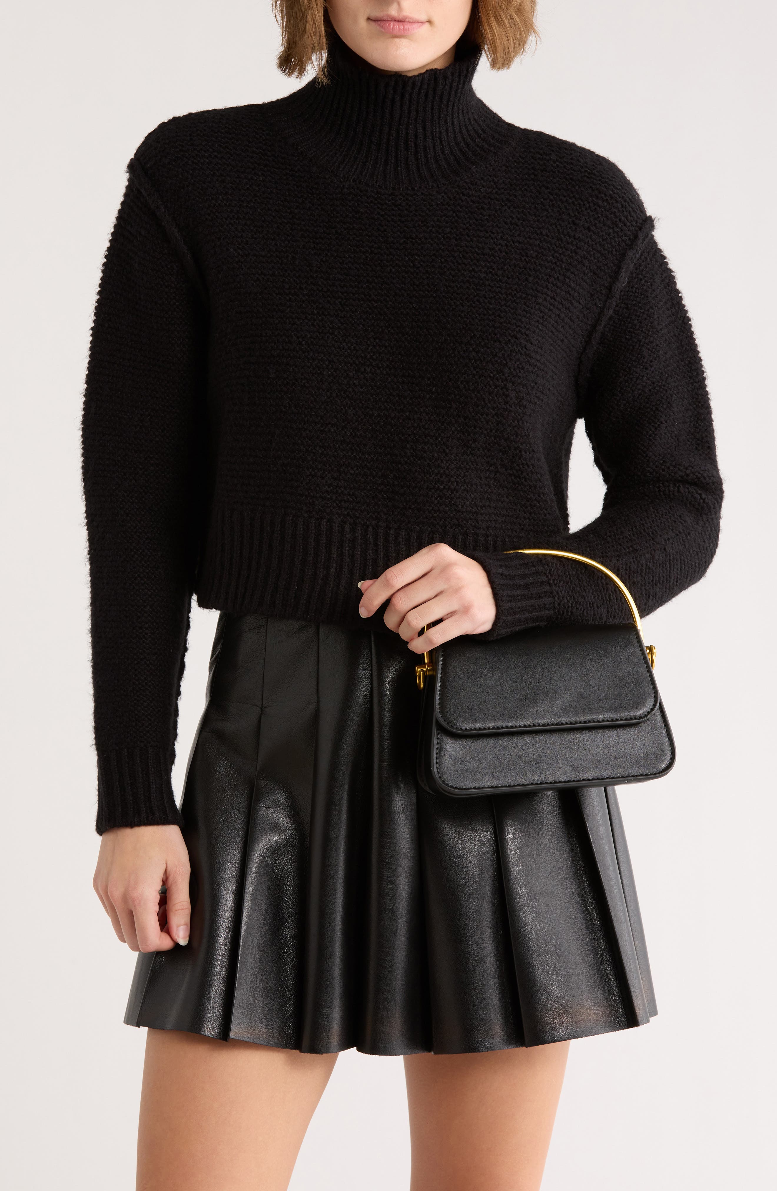 BCBG Top Handle Handbag, Alternate, color, Black