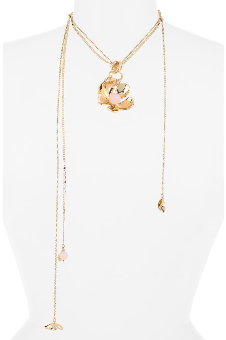 gilded garden statement necklace, Alternate, color, BLUSH