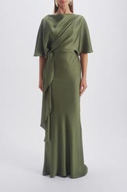 Amsale Cascading Drape Dress