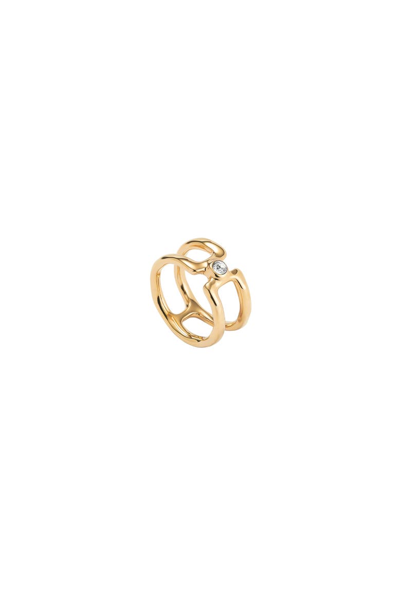 Double Topaz Ring, Alternate, color, Gold