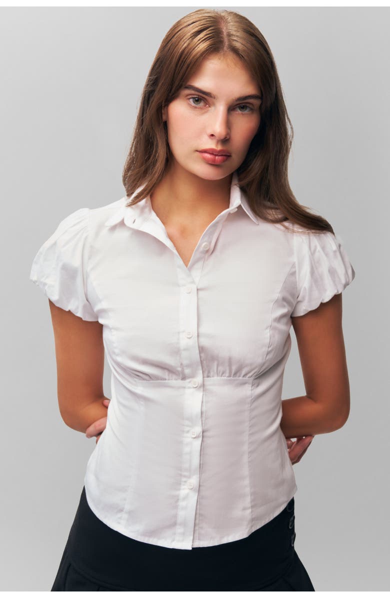 Guizio Liana Top, Alternate, color, White