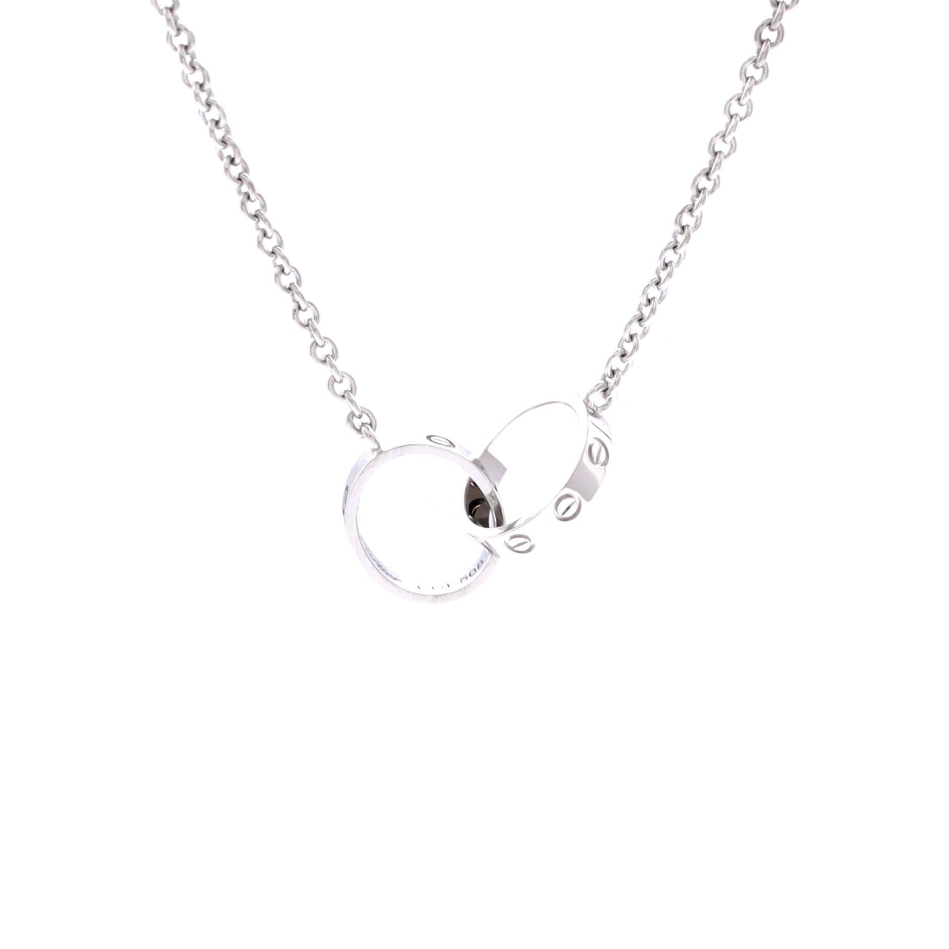Love Interlocking Necklace 18K White Gold, Main, color, Metallic Gold