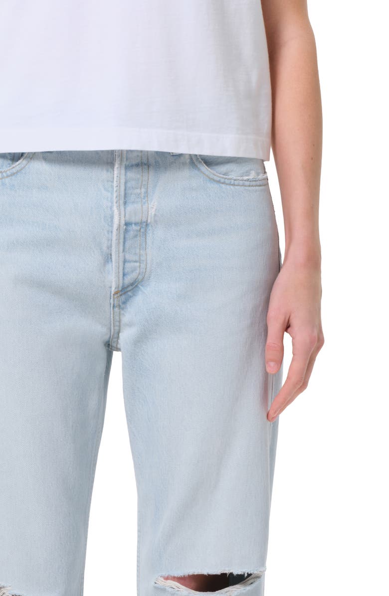 AGOLDE '90s Ripped Mid Rise Crop Relaxed Straight Leg Jeans, Alternate, color, Requiem