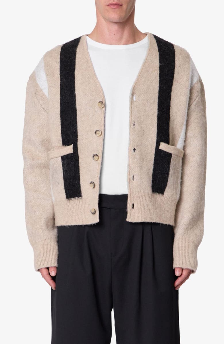 mnml Stripe Brushed Cardigan, Main, color,