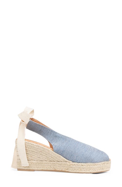 Patricia Green Dolce Espadrille Wedge Sandal In Denim Lurex