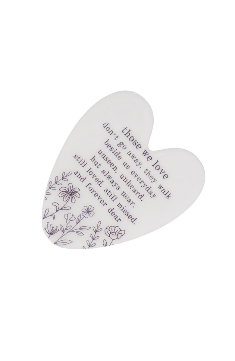 Transpac MDF and Epoxy Heart in Box Forever Dear White and Black for Spring Home Decor, Alternate, color, White