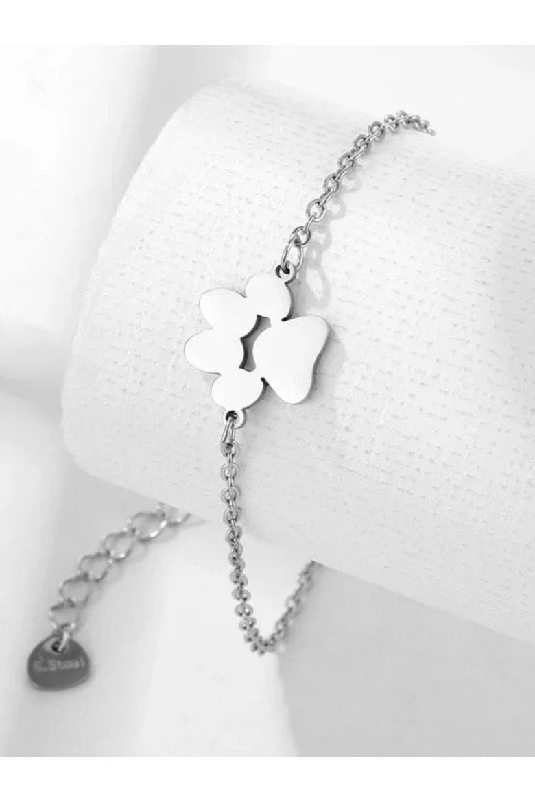 PurePaw Link Chain Paw Cutout Charm Bracelet, Alternate, color, Silver