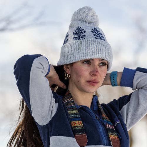 Turtle Fur Freya Pom Beanie In Gray