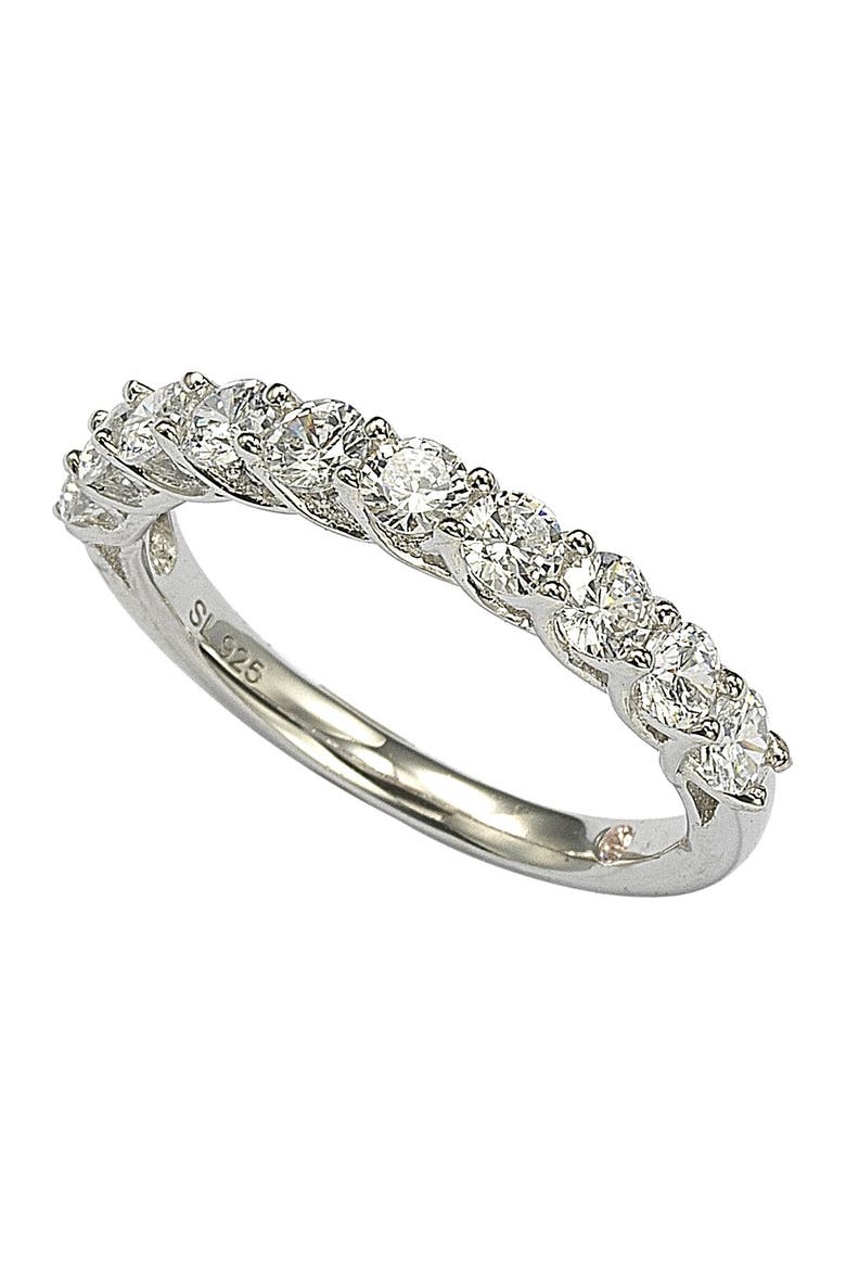 Sterling Silver CZ Ring, Alternate, color, WHITE