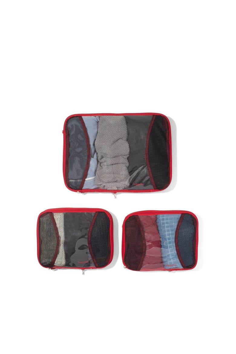 2 Medium / 1 Large Compression Packing Cubes Travel Set, Main, color, SCARLET