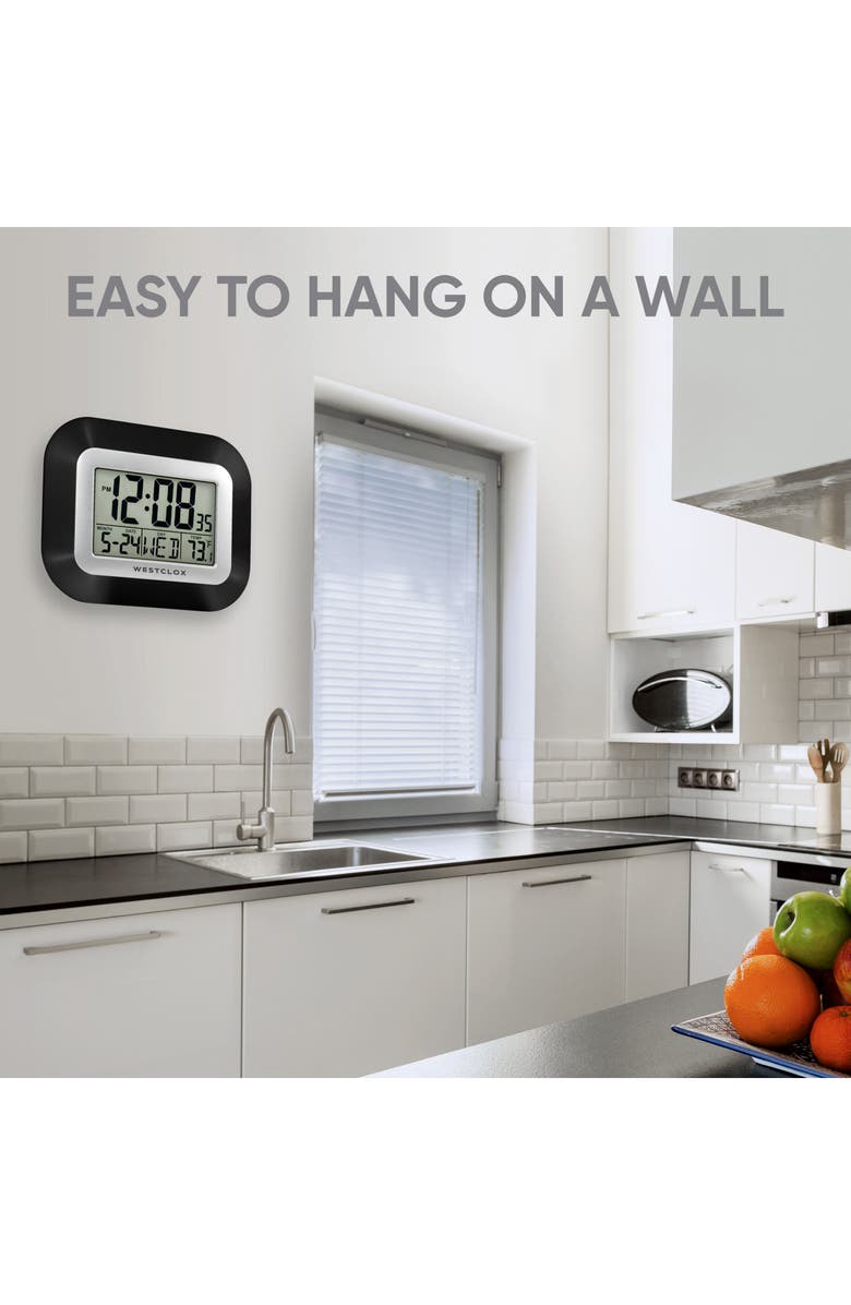 Westclox Digital LCD Wall Clock, Alternate, color, Black
