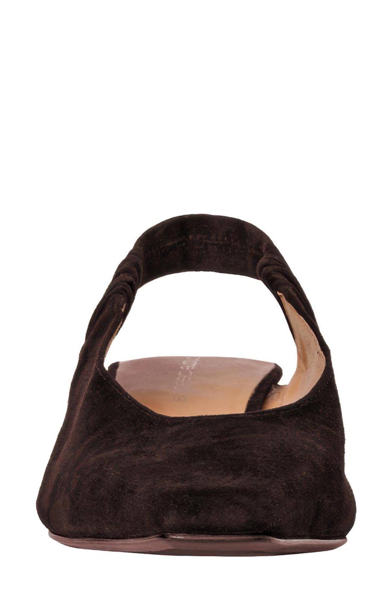 Odeya Slingback Pointed Toe Wedge Pump, Alternate, color, DARK BROWN SUEDE