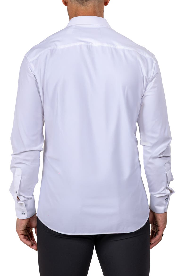 Eins Shaped Fit Marthy3008 White Knit Button-Up Shirt, Alternate, color, WHITE