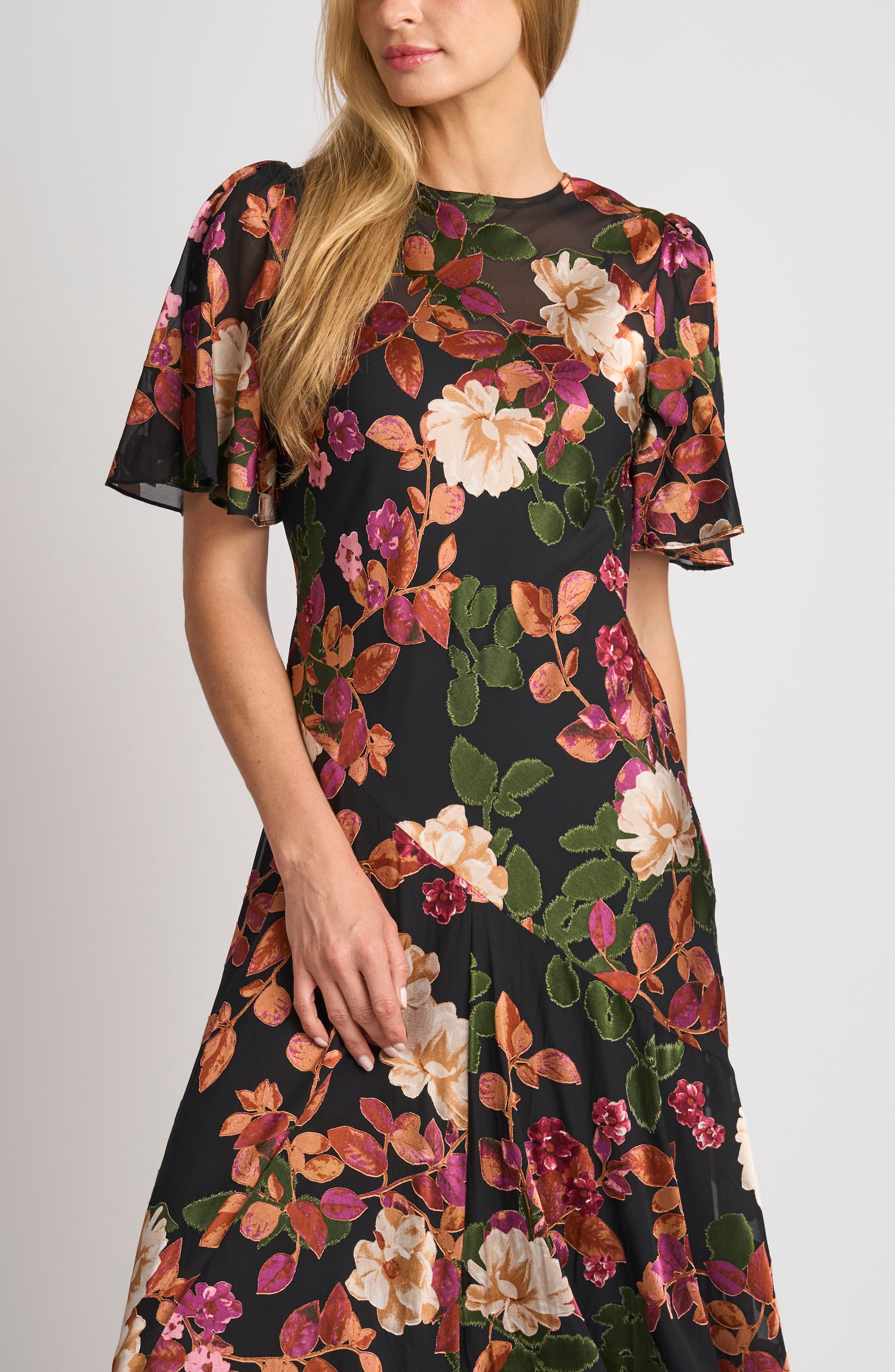Ted Baker Thera Floral Midi Dress (Women) | Nordstrom