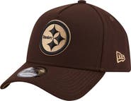 New Era Men's New Era  Dark Brown Pittsburgh Steelers Burnt Wood A-Frame 9FORTY Adjustable Hat