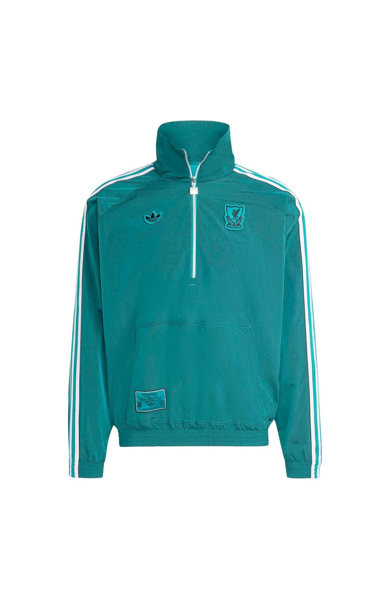 adidas Men's adidas Green Liverpool Terrace Icons Half-Zip Jacket, Alternate, color, Green